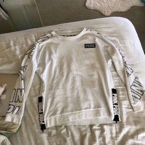 PINK printed sleeve sweater